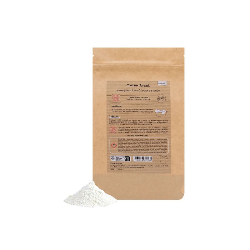 Assouplissant en poudre aux cristaux de soude