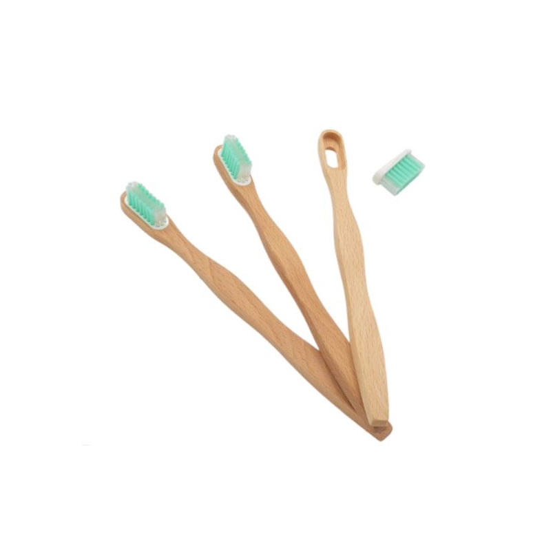 Brosse à dents en bois - Tête amovible