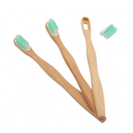 Brosse à dents en bois - Tête amovible