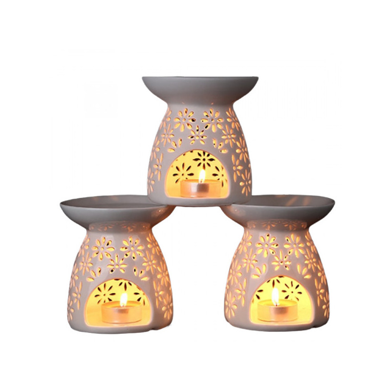 Brûle-parfum motif étoiles ou Fleurs