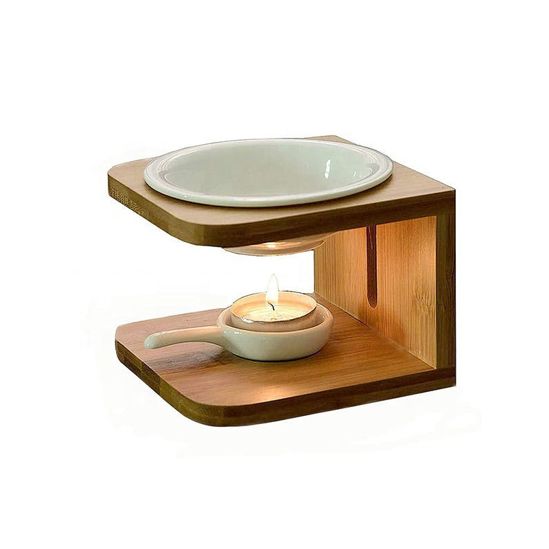 Brûle-parfum bois et céramique